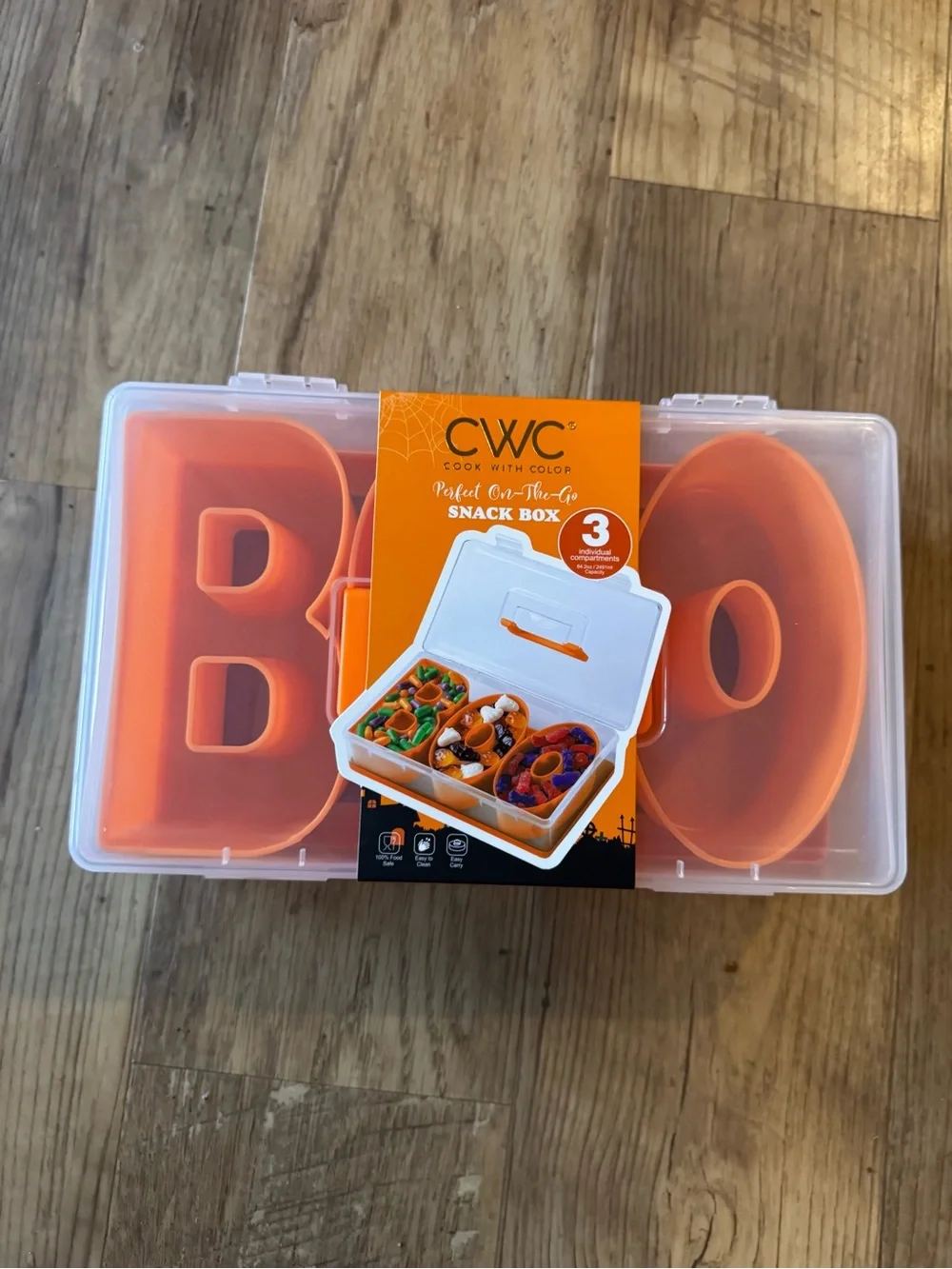 NWT Set of 2 CWC BOO & EEK Halloween Snackle Box Food Storage Containers